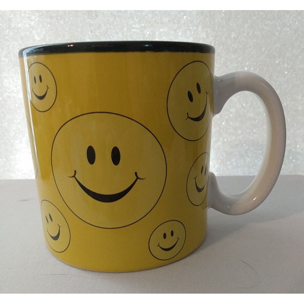 Smile Face Mug Burton + Burton 2006 Coffee, Black & Yellow Cheerful Smiles Cup